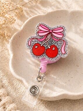 Cherry 🍒 Bow Badge Reel